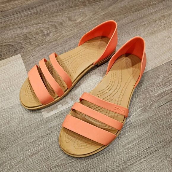 Crocs slippers Peach color flats - Picture 1 of 6